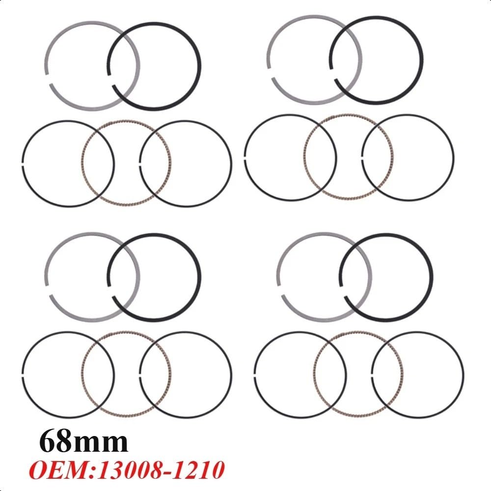 Pistones Kit De Anillos De Pistón Motor Motocicleta Para ZX-636 A1P A1H 2002 Para ZX636-A1H B1H B2H 2003-2004 Para ZX636-A1 B1 B2 68mm 13008-1210 Cilindro(4 piezas)
