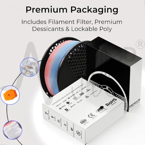 Image of NFIL3D 1KG Net HS PLA+ Silk Rainbow Filaments for 3D Printer| 1.75mm| Accuracy - + /- 0.015mm | 1000g 3D Filament, 250g Spool & 350g Packaging Weight (Total Weight 1.6KG) | (3.52 lbs)