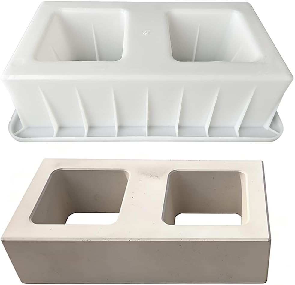 Concrete Brick Molds for DIY Hollow Bricks - Reusable Plastic Concrete Forms,Durable Concrete Mold for Garden,Patio & Home Decor Projects, Easy to Demold & Multi-Purpose Concrete Molds