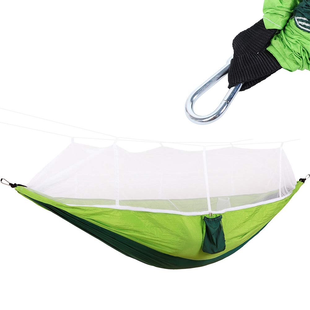 Wakects Amaca da Campeggio Amaca Portatile in Nylon 210T 260 X 140 Cm con Zanzariera Doppia Cerniera Capacità 441 Libbre Cinghie per Albero per Campeggio Viaggi Spiaggia Cortile Adulti (Zanzariera