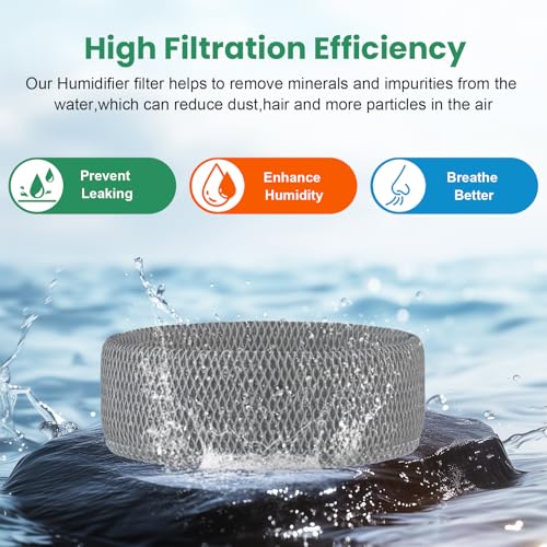 Image of 4 Pack Replacement Wick Filter for Blueair Dreamwell H38i / H76i Humidifier | 1 & 2 Gallon,with Extra 10 Aroma Pads,Grey