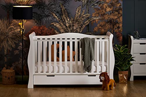 Obaby Stamford Sleigh Luxe Cot Bed - White