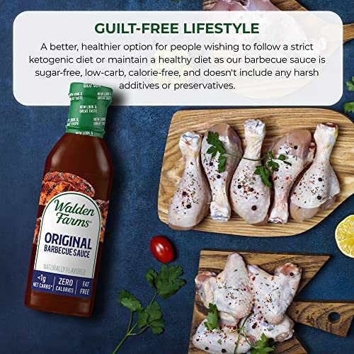 Walden Farms Original Bbq Sauce 12 Oz Bottle - Rich And Flavorful, Near Zero Carbs, Sugar And Calorie, Vegan, Kosher And Keto Friendly - Great For Steak, Chicken, Marinate Meats, Ribs And More #TOP2