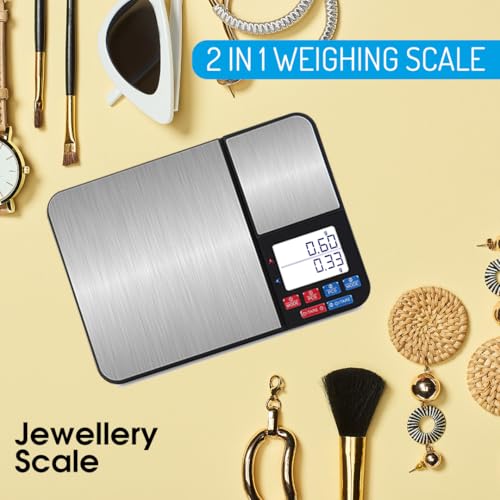 Image of Atom XS Dual Platform Digital Kitchen Scale With A Capacity Of 5Kg X 0.1 G & 500G X 0.01G High Precision Scale With Stainless Steel Platform | A 550 Kitchen Scale.