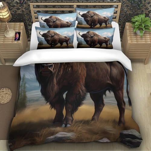 Parure de lit bison fermeture éclair housse microfibre douce pour ado