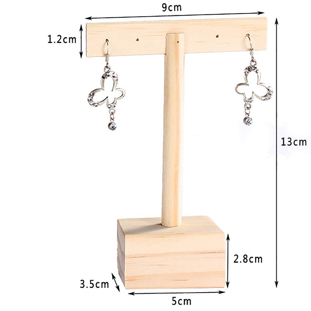 Expositor de Pendientes de Madera en Forma de T para Joyas