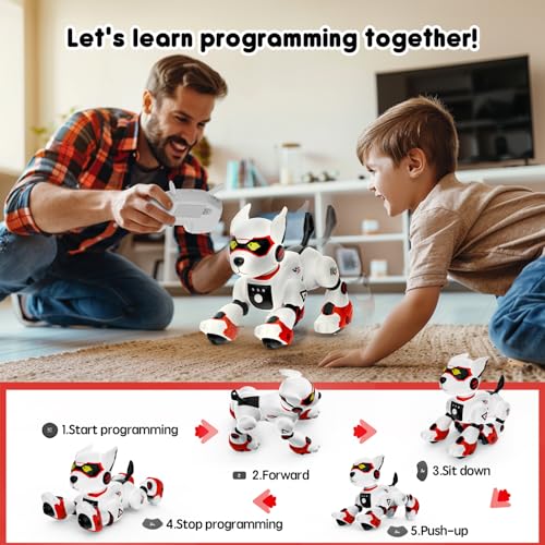 Wefone Robot Dog Toys For Kids Remote Control Interactive Robotic Pet Smart Programmable Puppy Electric Intelligent Robo Perro With Voice Control Rc Stunt Music Imitation Animals Toy Girls Boys Gift thumb #1