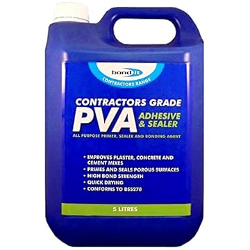 5 Litre 1 HOUR PVA CONTRACTORS GRADE PRIMER ADHESIVE AND SEALER GLUE