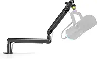 FIFINE Microphone Boom Arm, Suporte braço de microfone de perfil baixo com braçadeira montagem de mesa, Adaptador de parafuso, Gerenciamento de cabos, para Podcast Streaming Gaming Studio-BM88