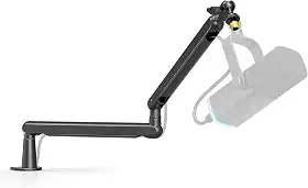 FIFINE Microphone Boom Arm, Suporte braço de microfone de perfil baixo com braçadeira montagem de mesa, Adaptador de parafuso, Gerenciamento de cabos, para Podcast Streaming Gaming Studio-BM88