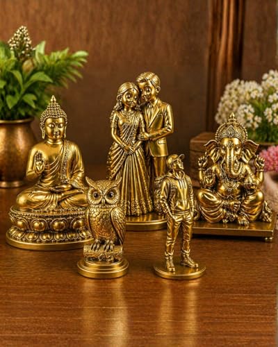 Image of Customized 3D Couple Statue from Photo | Wedding Personalized Miniature Figurine + Free Name Keychain (Gloden, 20 CM)