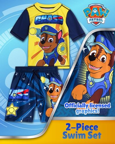 Image of Nickelodeon Paw Patrol TMNT Boys Rash Guard Set UPF 50 Swim Shirts & Trunks