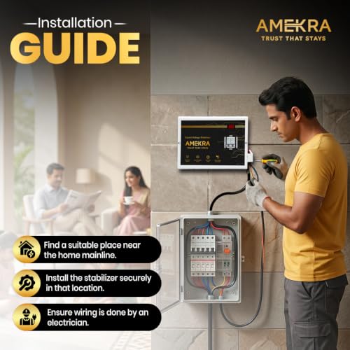 Image of 5 KVA 4000W Mainline Wall Mount Voltage Stabilizer for Single Phase Homes | 90V-300V Working Range | Digital Voltage Display | High-Low Cutoff Protection| 5 Year Warranty