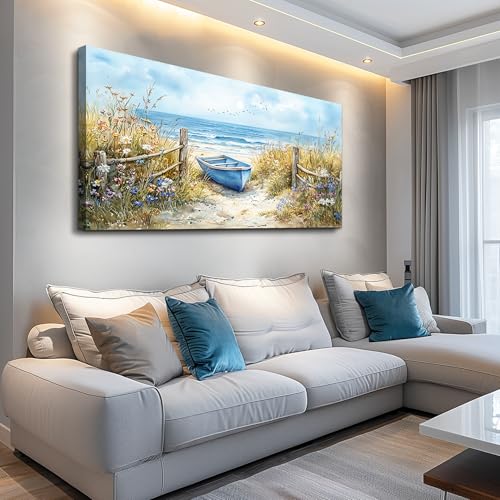 PHAOHUAXM Large Canvas Wall Art For Living Room Bedroom Wall Decor Home Office Beach And Ocean Landscape Painting Room Bathroom Dining Room Prints Artwork Picture Wall Home Decoration 20x40 In