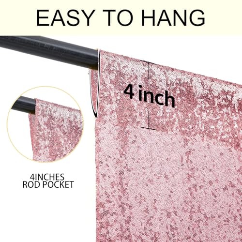 Telones de Fondo Rosa con Lentejuelas 2x8FT 2 unidades miniatura 5