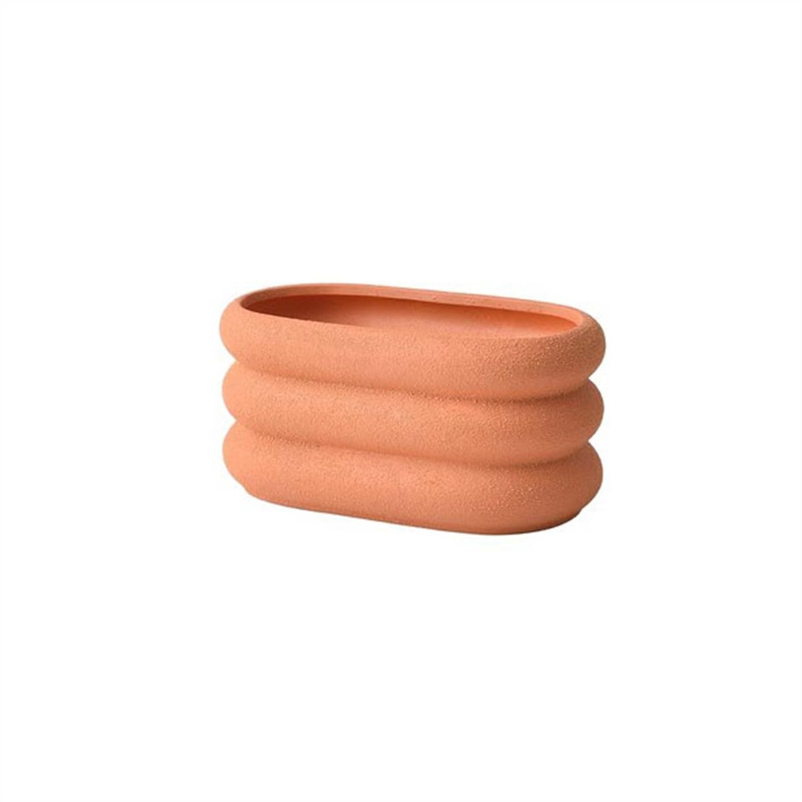 SDA287MZ Simple Orchid Vegetable Planter Ceramic with Tray Succulent Green Office Perforated Large Multifunction(Orange,Large)