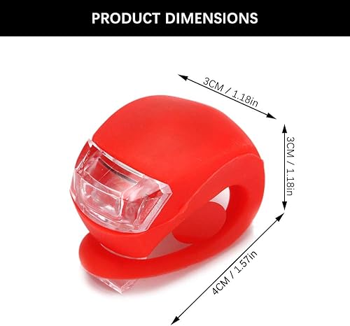 Miniatura 4 de Juego de luces de bicicleta, luz LED de silicona para bicicleta, luces traseras impermeables para bicicleta de noche, seguridad