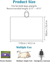 Vista 4 de Rain Poncho for Kids (2 Pack), Reusable EVA Children Raincoat Ponchos Rain Jacket with Hood for 6-14 Girls Boys