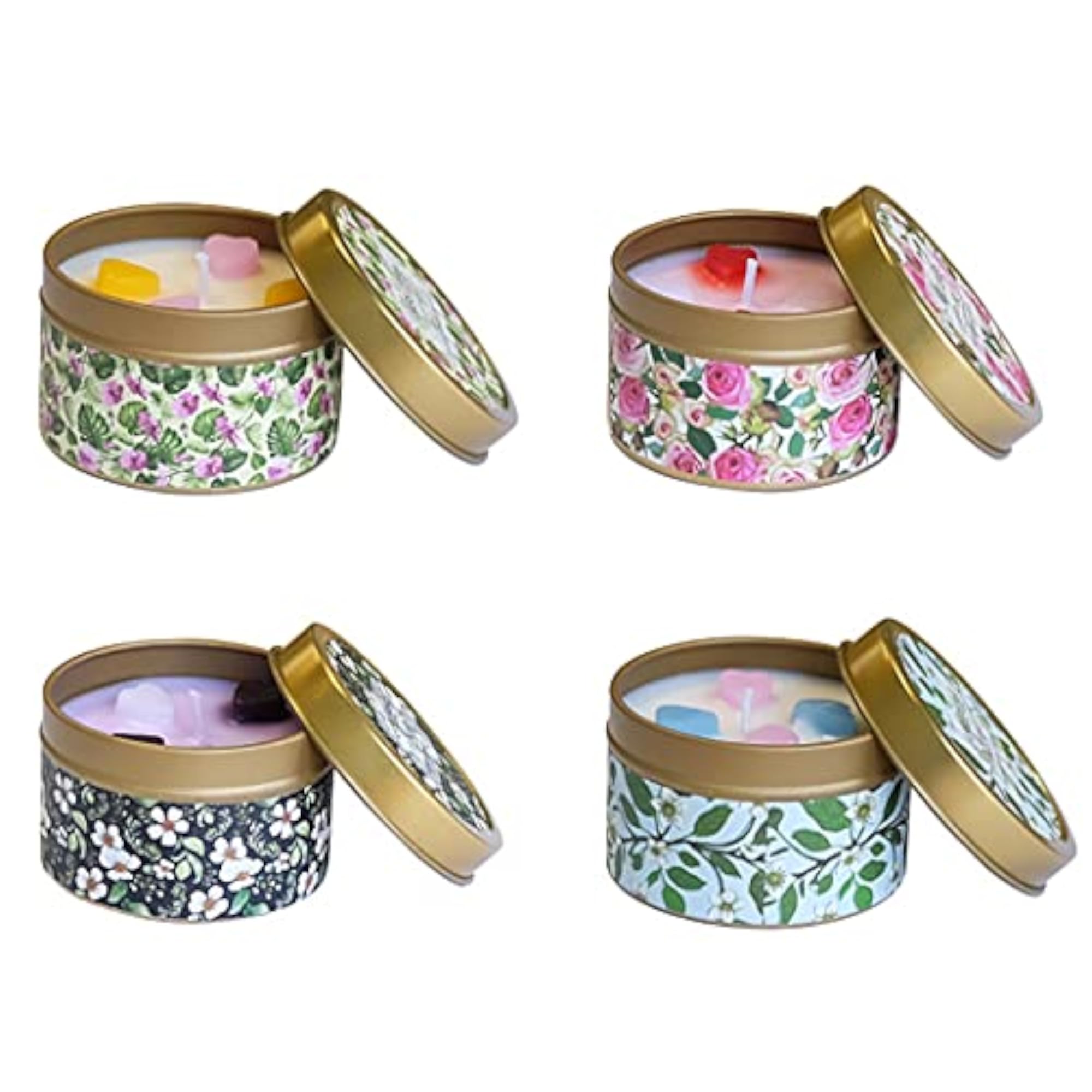 4PCS Multicolor Aromatherapy Candles in Tin Jars