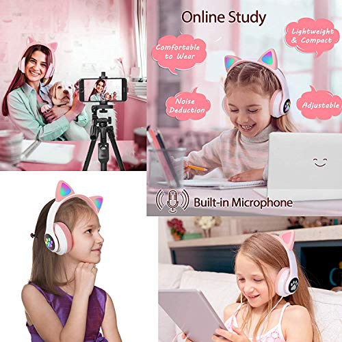 Casque Bluetooth pour Enfants sans Fil, Ecouteurs Bluetooth pour Oreilles de Chat pour Filles, Pliable Casque Audio… - Les Beatles, Paul McCartney, John Lennon, RIngo Starr, George Harrison Casque Bluetooth pour Enfants sans Fil, Ecouteurs Bluetooth pour Oreilles de Chat pour Filles, Pliable Casque Audio… – Image 3