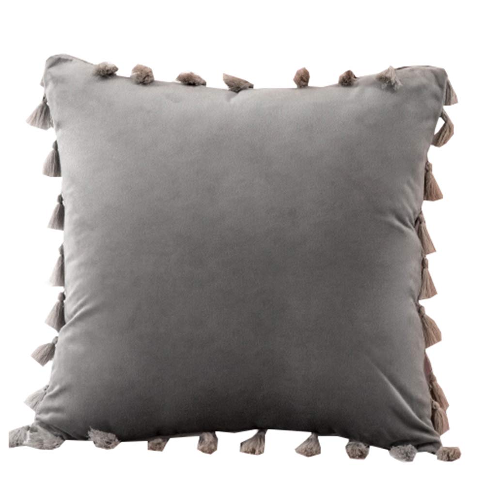 Housse de coussin velours gris lavable pour rénover un vieux canapé