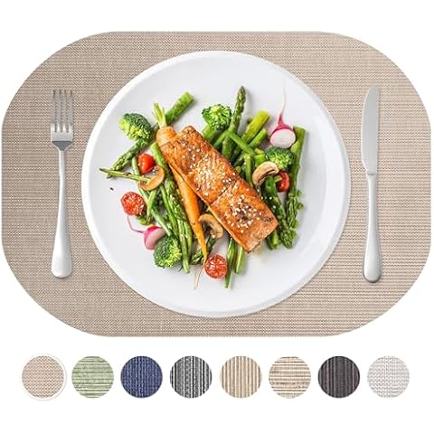 Andie Home 6-Piece Oval Placemat Set Cover