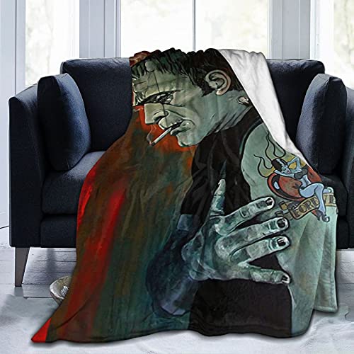 Mioolkt Frankenstein Blanket Throw Blankets Ultra Soft Flannel Lightweight Throws For Couch, Bed cover