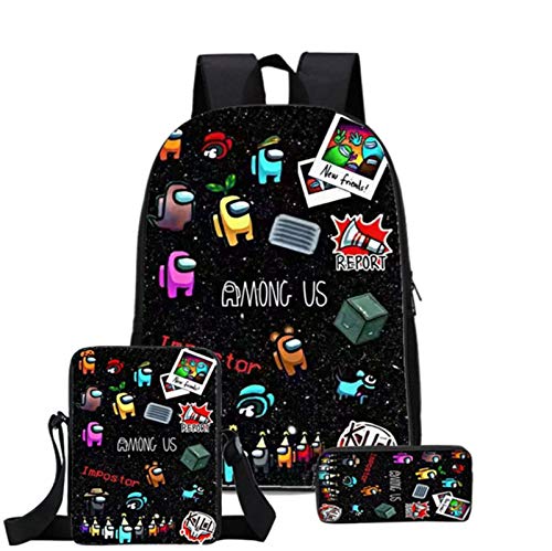 Mochila Among werewolf espacio tres piezas ideal para escuela
