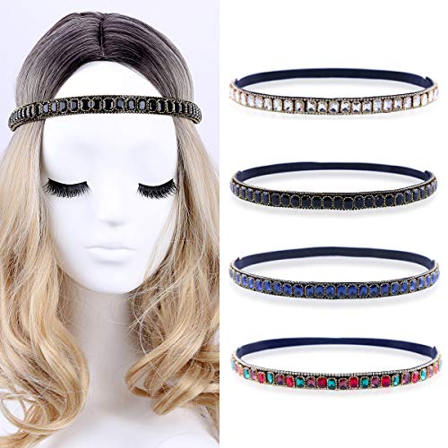 Handmade Crystal Elastic Headband Fashion Hair Band Head Accessory Jewelry for Girls / Women