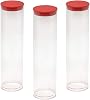 Prestige Import Group - 1.75 x 8 Transparent Clear Plastic (PETG) Storage Tubes with Black Lid - 5 Pack