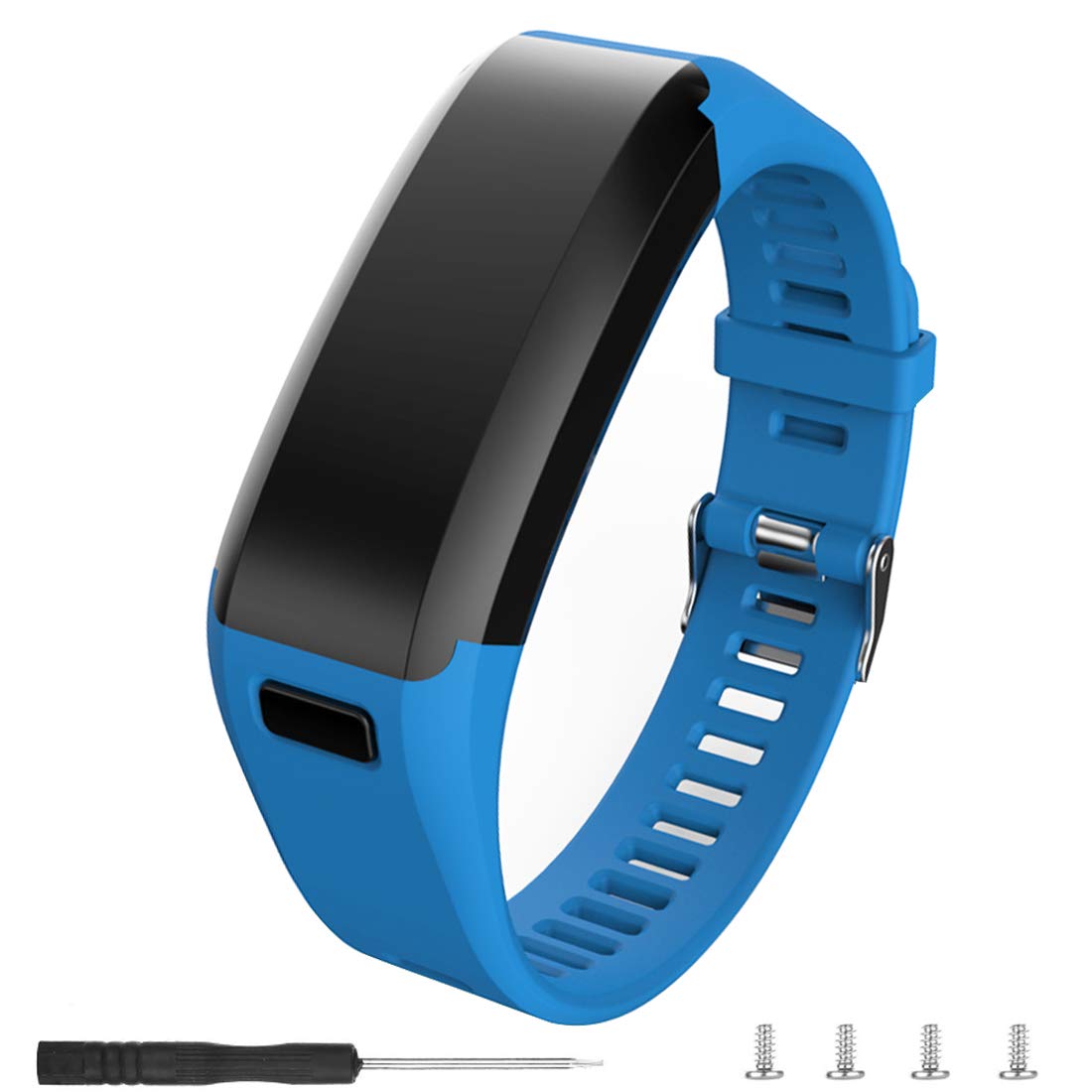 Compatible for Garmin Vivosmart HR Replacement Bands,Soft Silicone Replacement Band for Garmin Vivosmart HR Watch (Blue, Large)