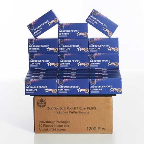 Boen 1200 piezas fundas para monedas doble bolsillo PVC miniatura 1