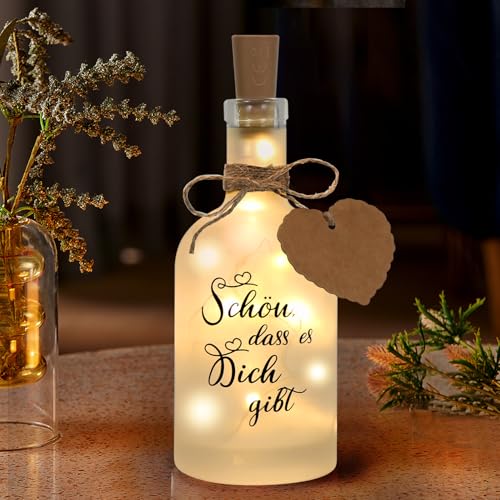 LED Flaschenlicht, Schön dass es Dich gibt, Flaschenlichter mit...