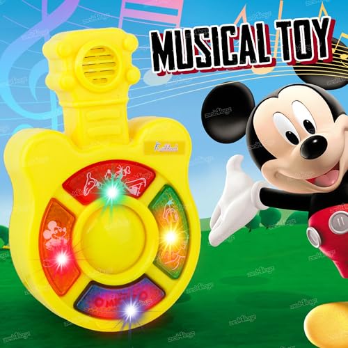 Image of Zest 4 Toyz Musical Guitar Toy for Kids with Colorful LED Lights and Sound Toy Battery Operated Baby Toys Musical Instrument Toys Birthday Gift for Kids Boys & Girls - Yellow