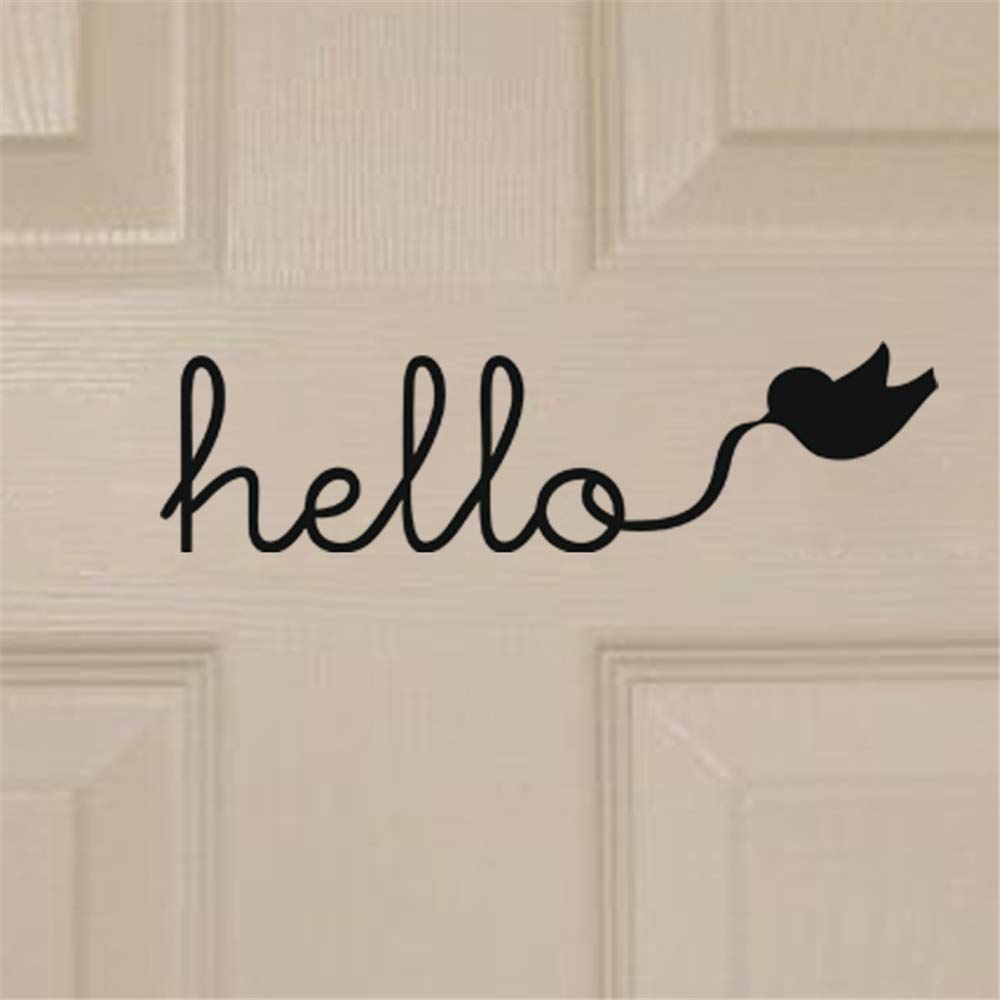 paecui Quotes Art Decals Vinyl Removable Wall Stickers Hello Bird for Door Sign Wall Sticker