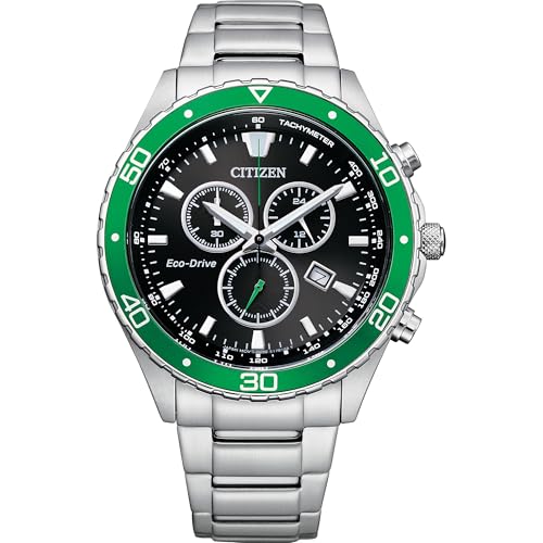 Men's Eco-Drive Weekender Sport Casual, Silver-Tone Stainless Steel Bracelet Watch, Chronograph (Model: ) - Citizen AT2386-55E