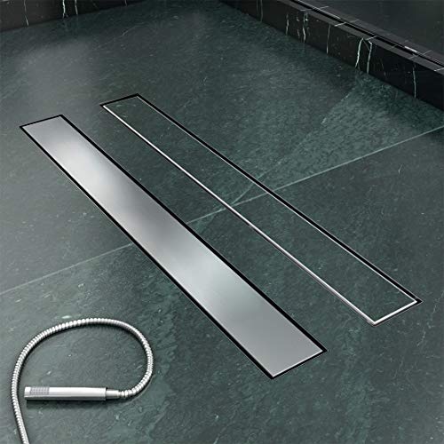 SONNI Doppelseitige Duschrinne 70cm, Bodenablauf Flach mit Geruchsstop und...