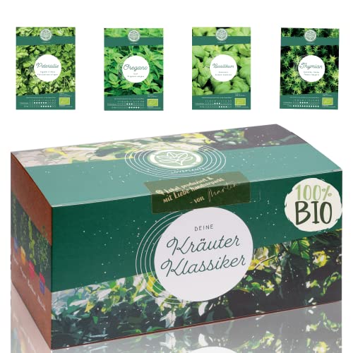 Bio Kräuter Anzuchtset – 4 Küchen Kräuter für dein eigenes Indoor...