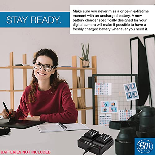 Bm Premium Np-W126S Dual Bay Battery Charger For Finepix X-A5, X-A7, X-H1, X-A10, X100F, X-T10, X-T20, X-Pro1, X-Pro2, Hs35Exr, Hs50Exr, X-A1, X-A2, X-A3, X-E1, X-E2, X-E2S, 1 X-M1, X-T1, X-T2 Cameras #TOP3