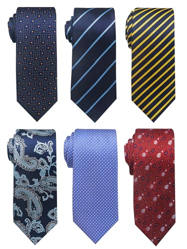 Image of Passabin Tie For Men Necktie Woven Jacquard Neck Ties Set 6 PCS