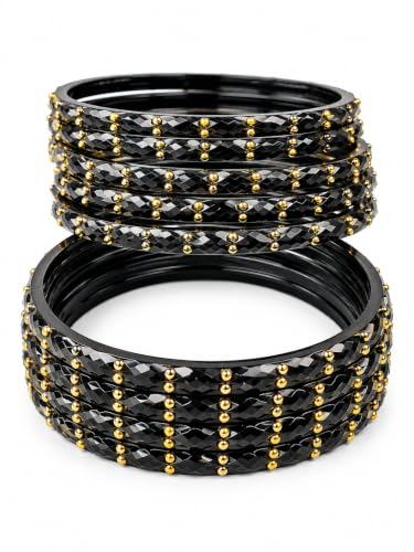 Image of JPS Plain and Glossy Finished Raindrop Glass Bangles Set for Women & Girls | Traditional Ethnic Chudi for Wedding, Party & Regular- Set of 12 Pcs of One Colour | Wedding Special