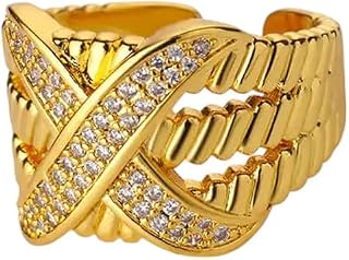 New 2026 Cross Rings For Women Gold Color Stainless Steel Ring Openging Classic Finger Band Waterproof Wedding Couple Jewelry Anillos Fashion Accessories Creative Gift