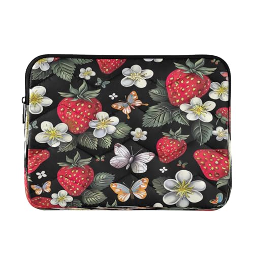 Funda para portátil 13-14 pulgadas impermeable con diseño de fresas miniatura 1