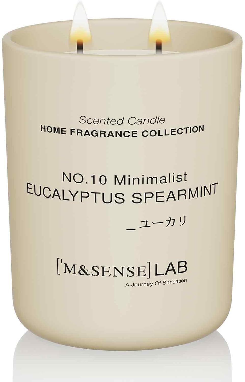 M&SENSE Natural Soy Candle| Eucalyptus Spearmint | 16.6 oz, 95H Burn | Minimalist Christmas Scented Candle for Relaxation, Gifting, Home Décor | for Bedroom, Office, Party Large