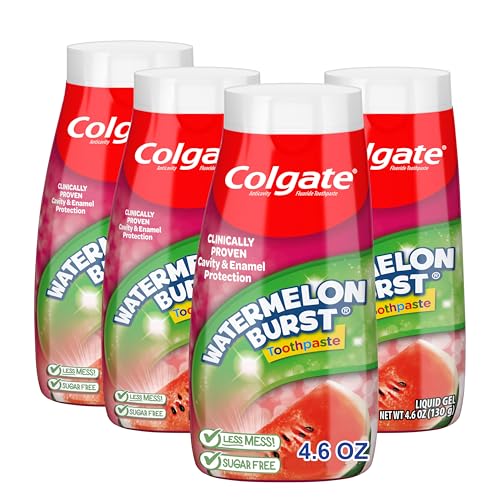Colgate Anticavity Kids Toothpaste with Fluoride for Ages 2+, Watermelon Burst Flavor - 4.6 Ounce (4 Pack)