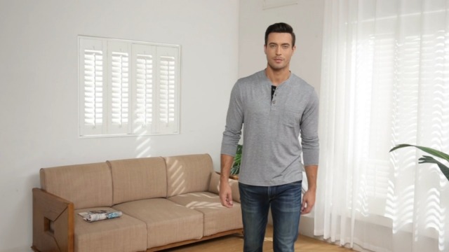 Uposiut Mens Henley Shirts Long Sleeve T Shirt Fashion Casual