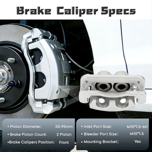 Image of Front Disc Brake Caliper Set Compatible with Chevy Tahoe Avalanche Express 1500 Suburban 1500,for GMC Yukon Savana 1500 Sierra 1500, for Cadillac Escalade ESV /EXT, Replace 18-B4918A 18-B4919A