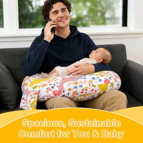Image of x-vesolje Plus Size Nursing Pillow Wider Support, Breastfeeding Pillow with Adjustable Strap Fit All Body Type, Ergonomic Breast Feeding Pillow, Baby Feeding Pillow for Mom- Max Size /Jungle