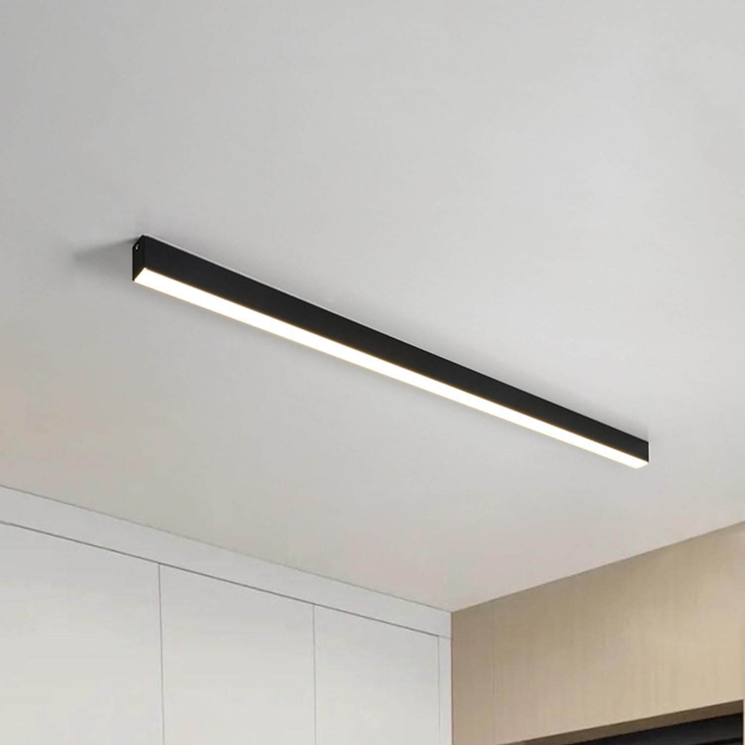 Lampada da soffitto Moderna e Minimalista, plafoniera a LED Lampadari a Striscia Lunga Lampade da soffitto a Semi Incasso per Cucina Soggiorno Camera da Letto Ristorante Ufficio Bar （3 Colori