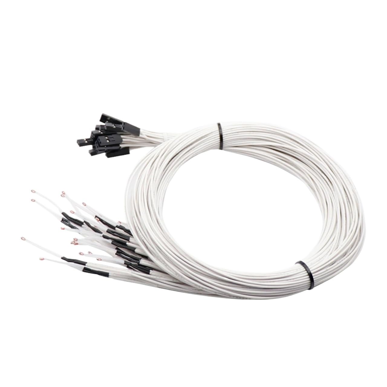 Termistor NTC Sensor Vidrio Sonda Temperatura Impresora 3D | Detección precisa, cable flexible, cama caliente, duradero(Without Terminal,20pcs)
